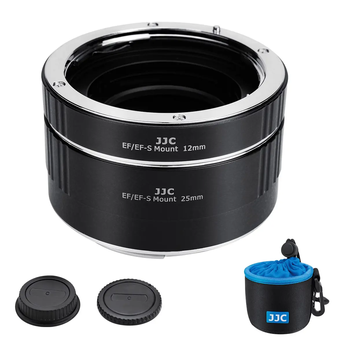 JJC Auto Focus Macro Extension Tube Set for Canon EF/EF-S Mount (12mm & 25mm) | Converts Lenses for Macro Photography - main product image