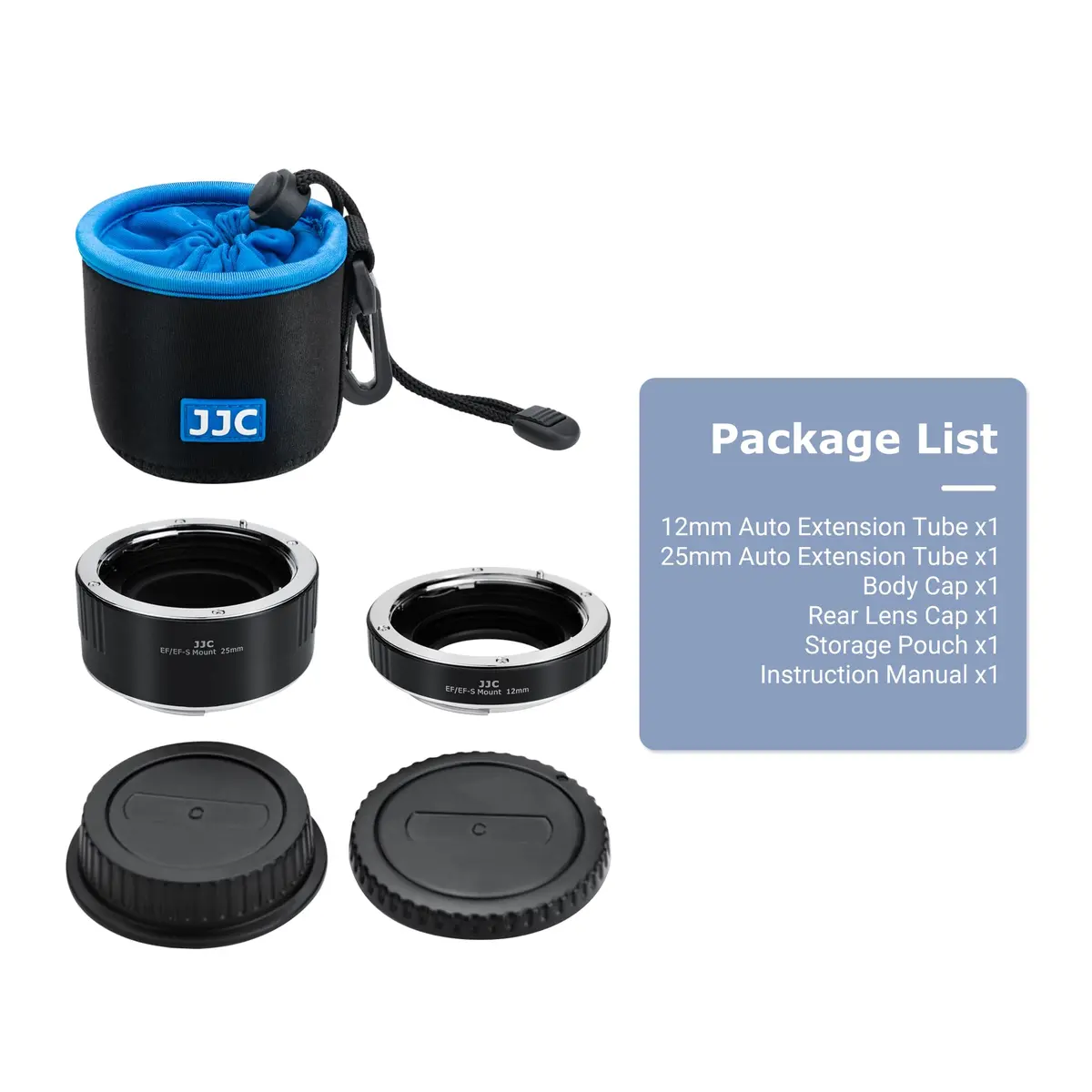 JJC Auto Focus Macro Extension Tube Set for Canon EF/EF-S Mount (12mm & 25mm) | Converts Lenses for Macro Photography - view 6