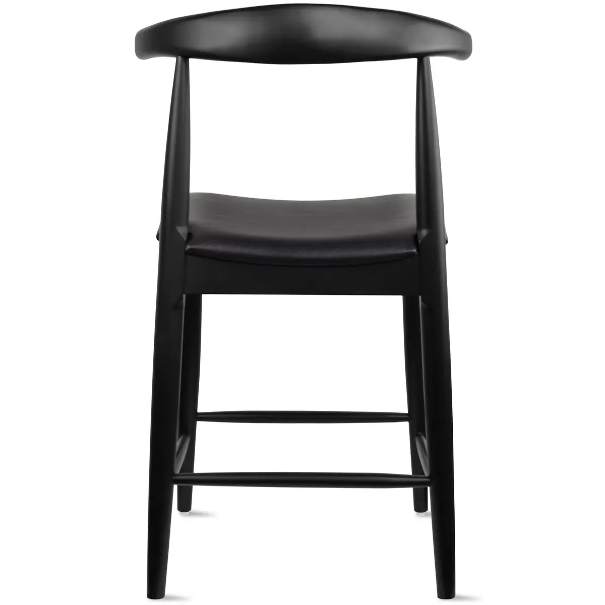 2xhome Elbow Countertop Height Bar Stool Wood Frame Dark PU Leather | Mid Century Modern Style - view 7