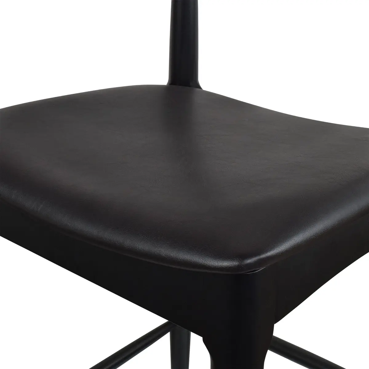 2xhome Elbow Countertop Height Bar Stool Wood Frame Dark PU Leather | Mid Century Modern Style - view 8