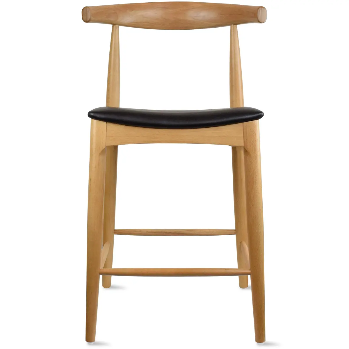 2xhome Elbow Countertop Height Bar Stool Wood Frame Light Natural | Mid-Century Modern Comfort - main product image