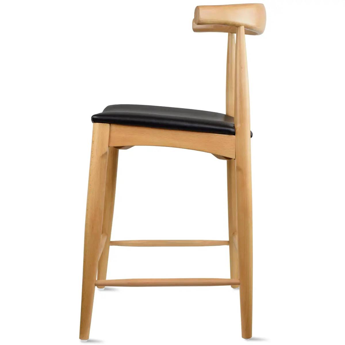 2xhome Elbow Countertop Height Bar Stool Wood Frame Light Natural | Mid-Century Modern Comfort - view 6