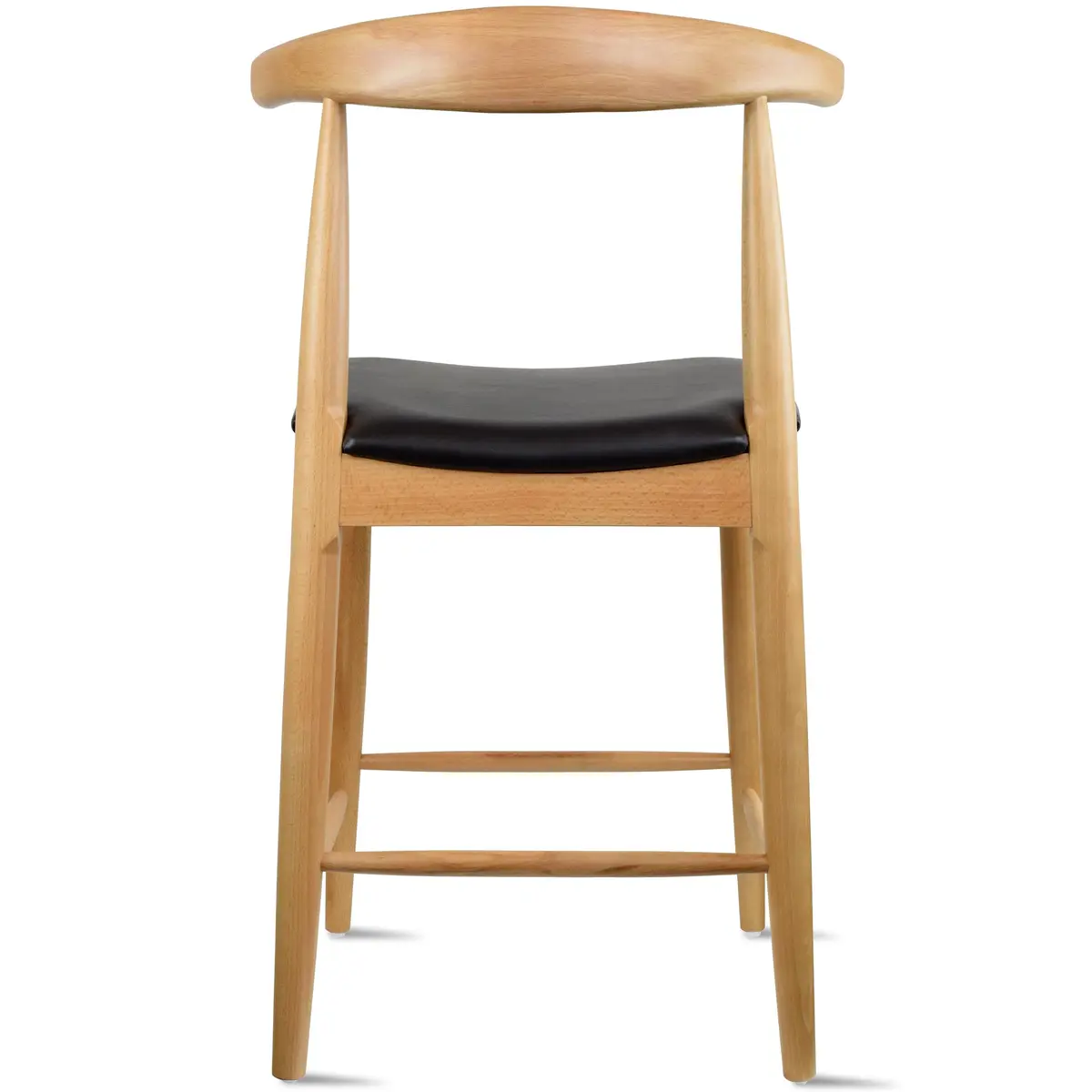 2xhome Elbow Countertop Height Bar Stool Wood Frame Light Natural | Mid-Century Modern Comfort - view 7