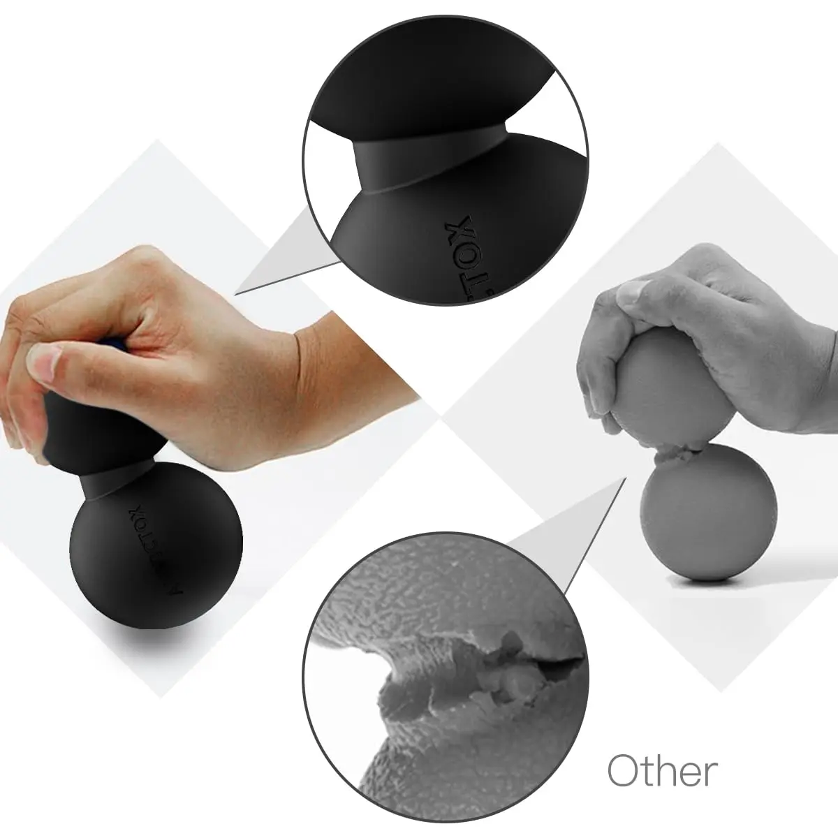 ANVICTOX Peanut Massage Ball,Double Lacrosse Ball for Neck Sore Muscles,Medium Density Myofascial Release Massager Ball for Deep-Tissue Massage Muscle Knots Yoga Therapy(Black) | Portable Deep Tissue Relief - view 6