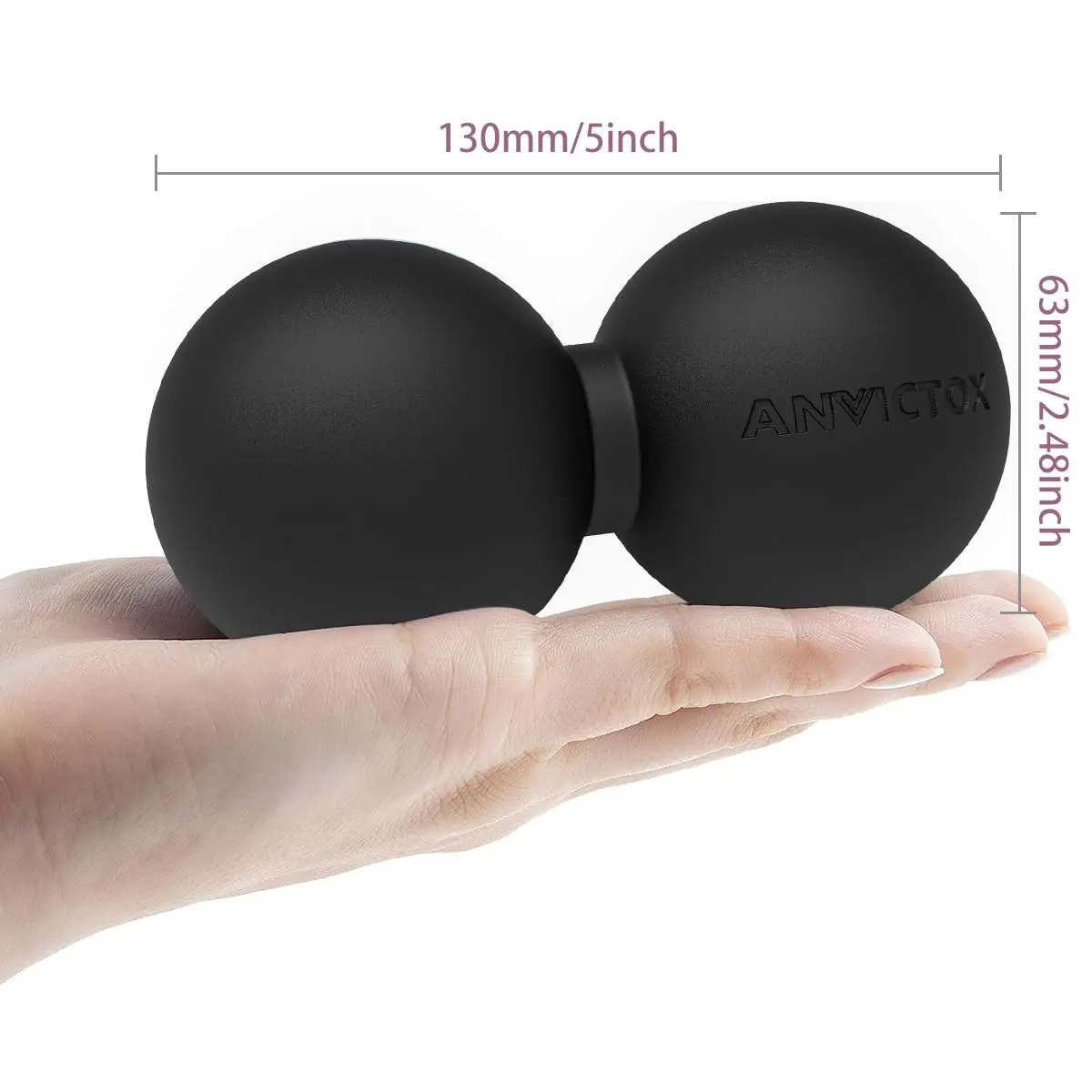 ANVICTOX Peanut Massage Ball,Double Lacrosse Ball for Neck Sore Muscles,Medium Density Myofascial Release Massager Ball for Deep-Tissue Massage Muscle Knots Yoga Therapy(Black) | Portable Deep Tissue Relief - view 7