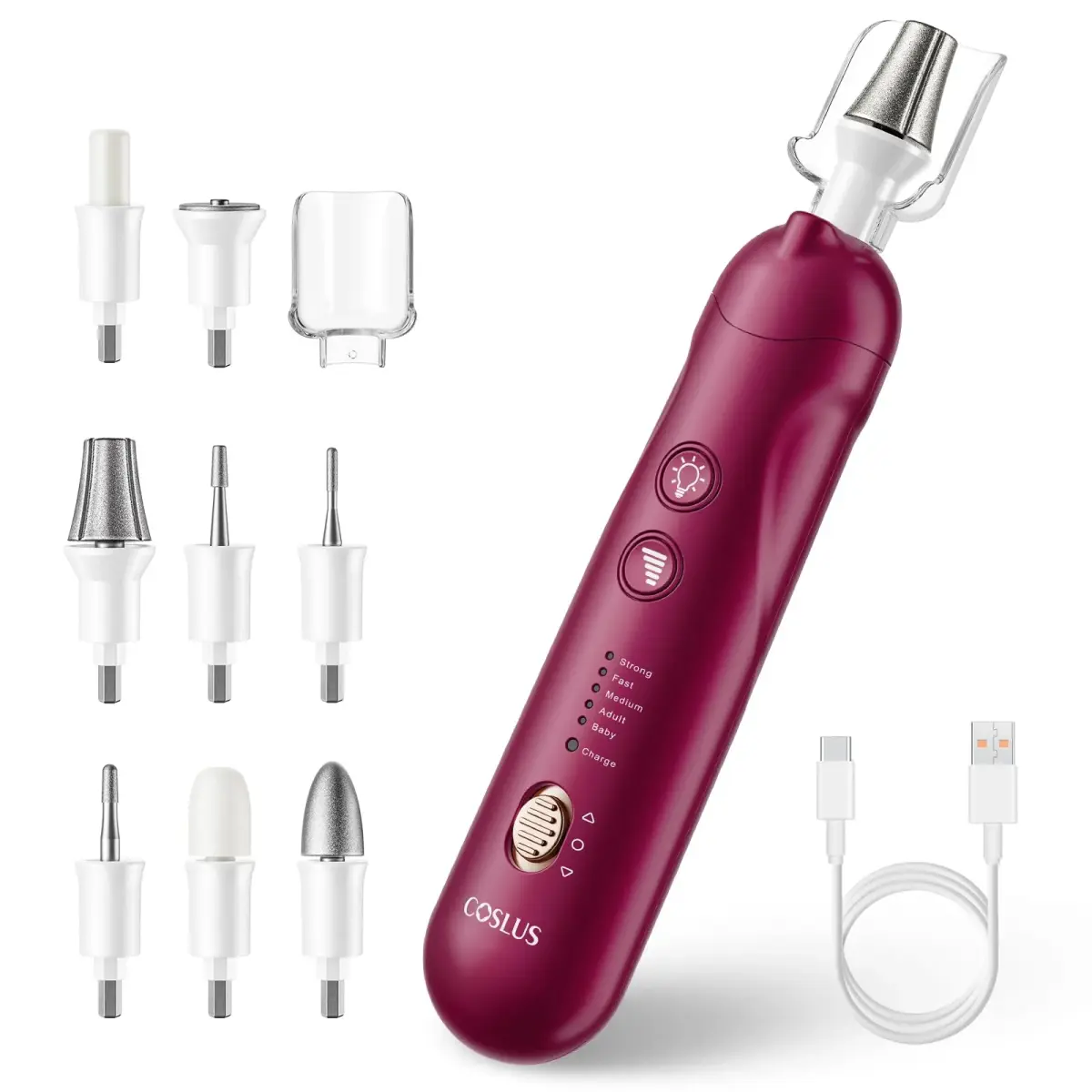 COSLUS C43 Professional Manicure Pedicure Kit with Upgrade Standard Grinder | 5000 RPM Cordless Electric Nail File for Home Use - main product image