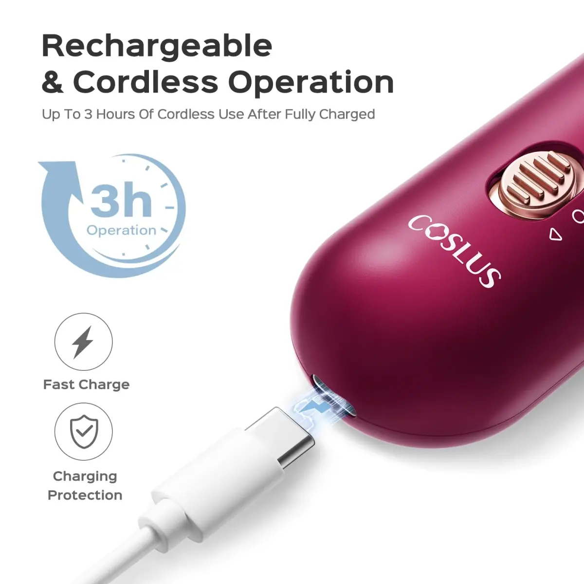 COSLUS C43 Professional Manicure Pedicure Kit with Upgrade Standard Grinder | 5000 RPM Cordless Electric Nail File for Home Use - view 3