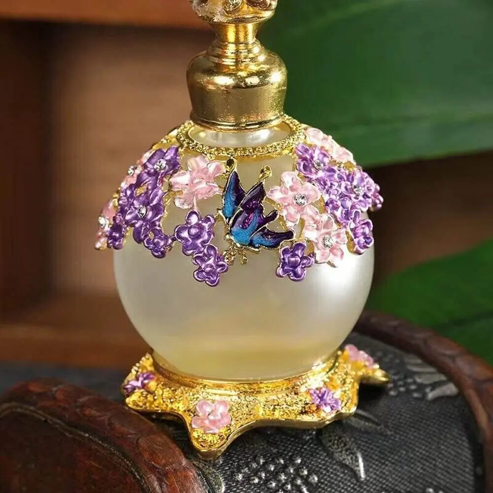 TEAMWILL Vintage Purple Butterfly Perfume Bottle 25ml (0.85 Fl Oz) | Decorative Glass Oil & Perfume Applicator - view 7