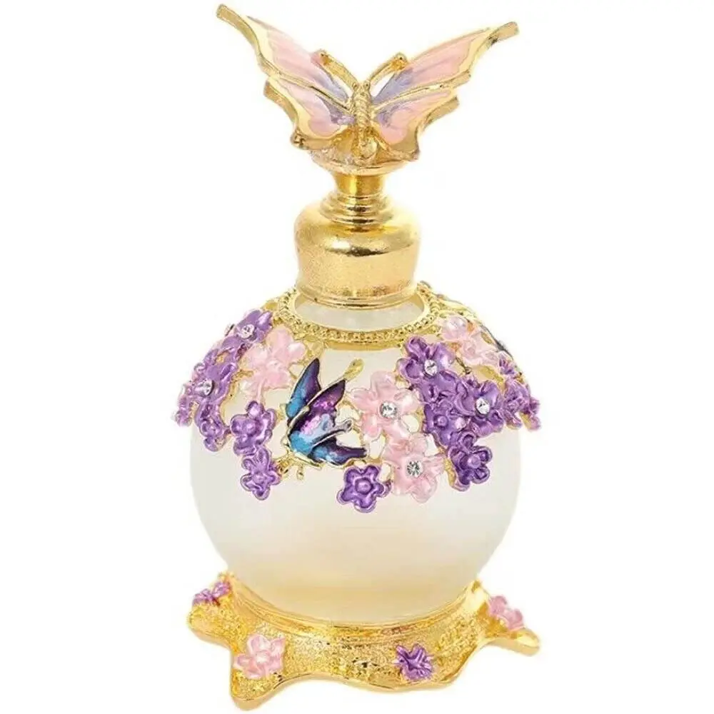 TEAMWILL Vintage Purple Butterfly Perfume Bottle 25ml (0.85 Fl Oz) | Decorative Glass Oil & Perfume Applicator - view 2