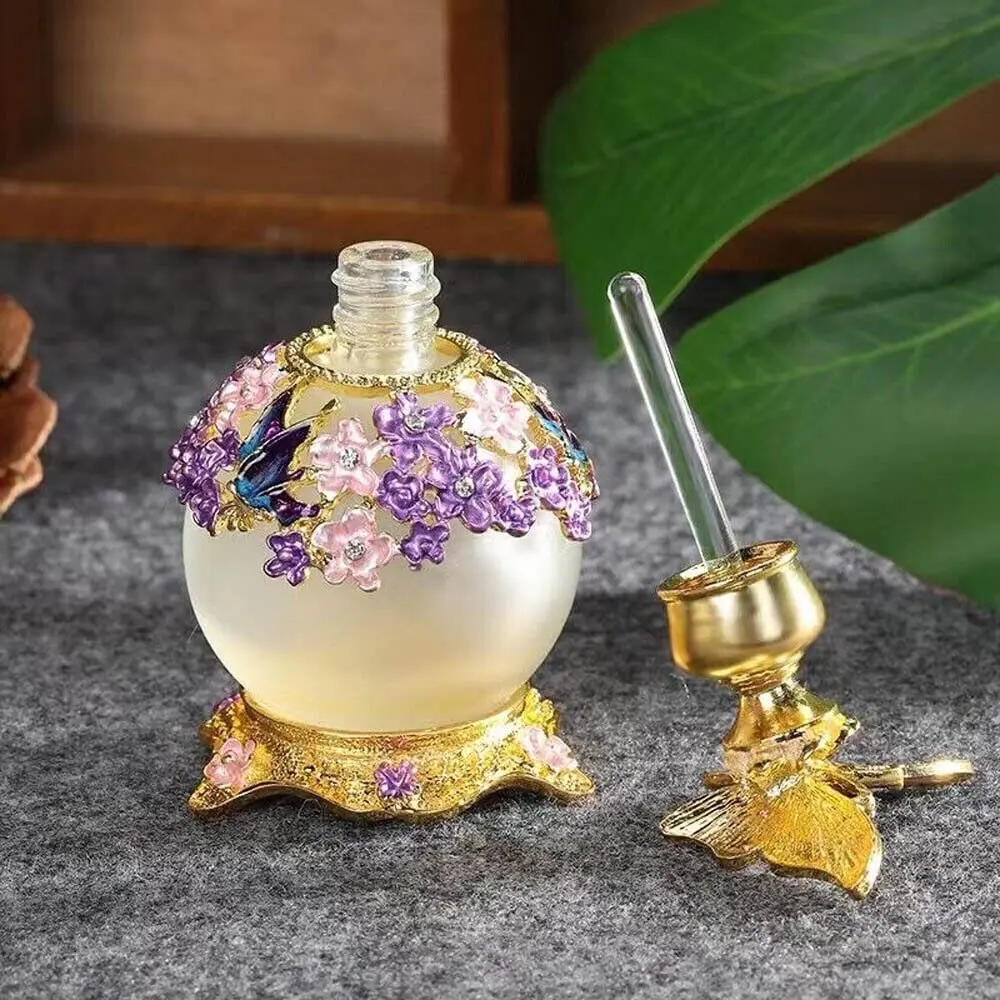 TEAMWILL Vintage Purple Butterfly Perfume Bottle 25ml (0.85 Fl Oz) | Decorative Glass Oil & Perfume Applicator - view 4