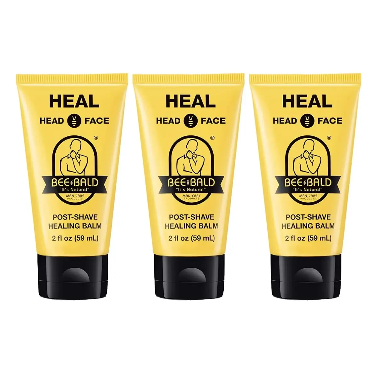 Bee Bald HEAL Aftershave Balm for Men | 177ml (6 fl oz) Pack of 3 - main product image