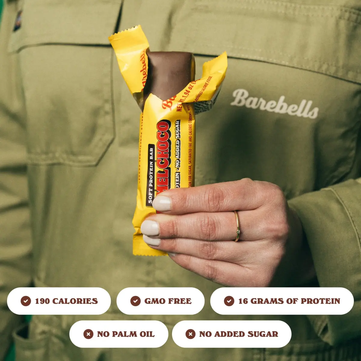 BAREBELLS Soft Protein Bar Caramel Choco 12 Count (1.9oz / 54g) | High Protein Snack for Indian Fitness Goals - view 2