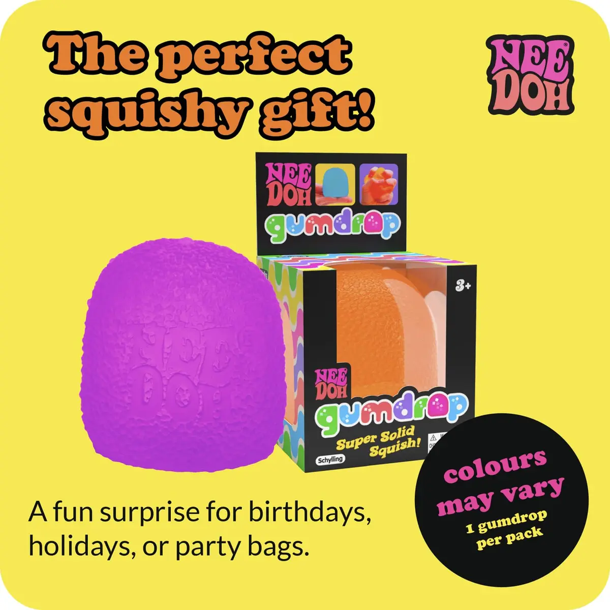 Schylling NeeDoh Gumdrop Sensory Toy 7 cm (2.5") | Non-Toxic, BPA-Free, ASTM-Tested for Kids 3+ - view 5