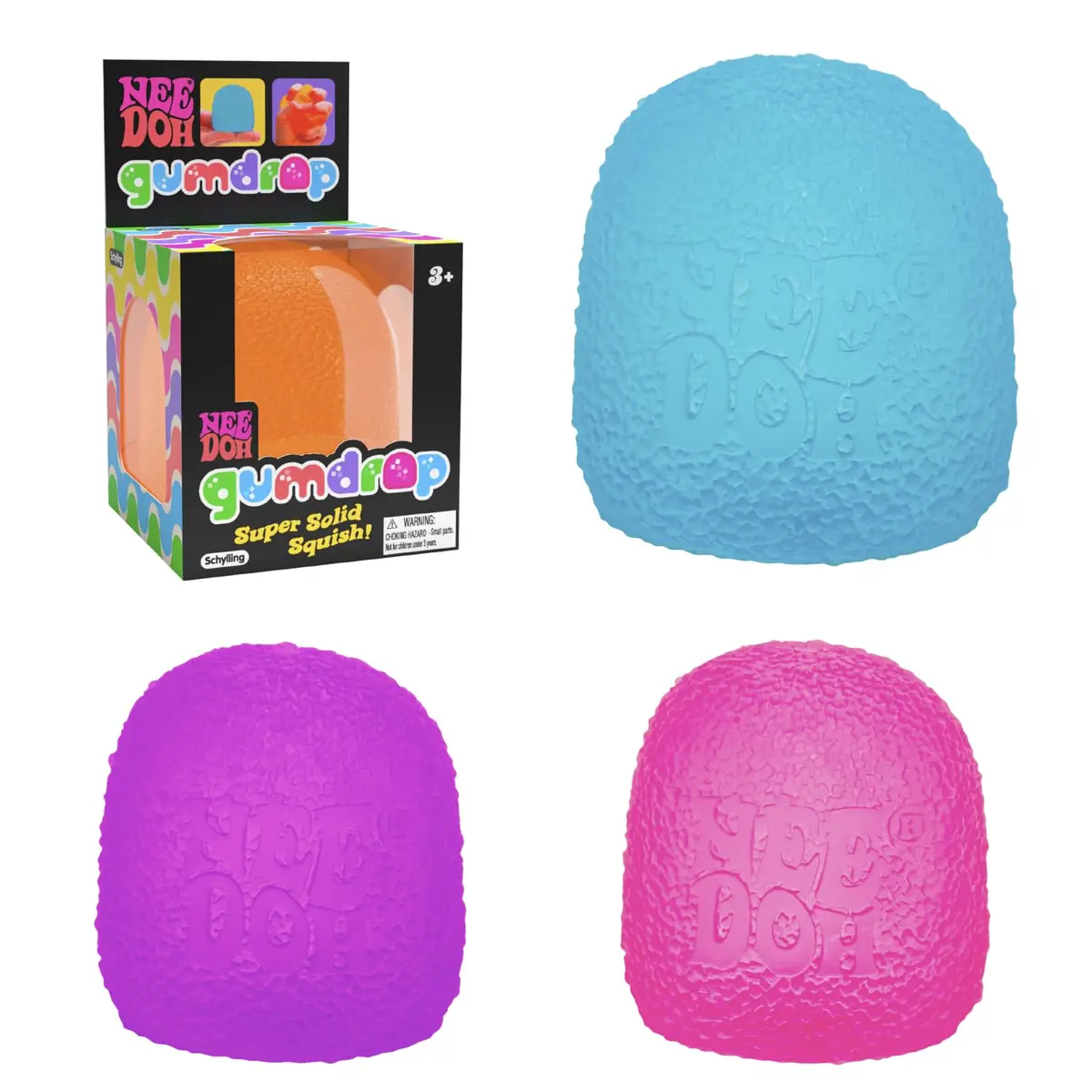 Schylling NeeDoh Gumdrop Sensory Toy 7 cm (2.5") | Non-Toxic, BPA-Free, ASTM-Tested for Kids 3+ - main product image