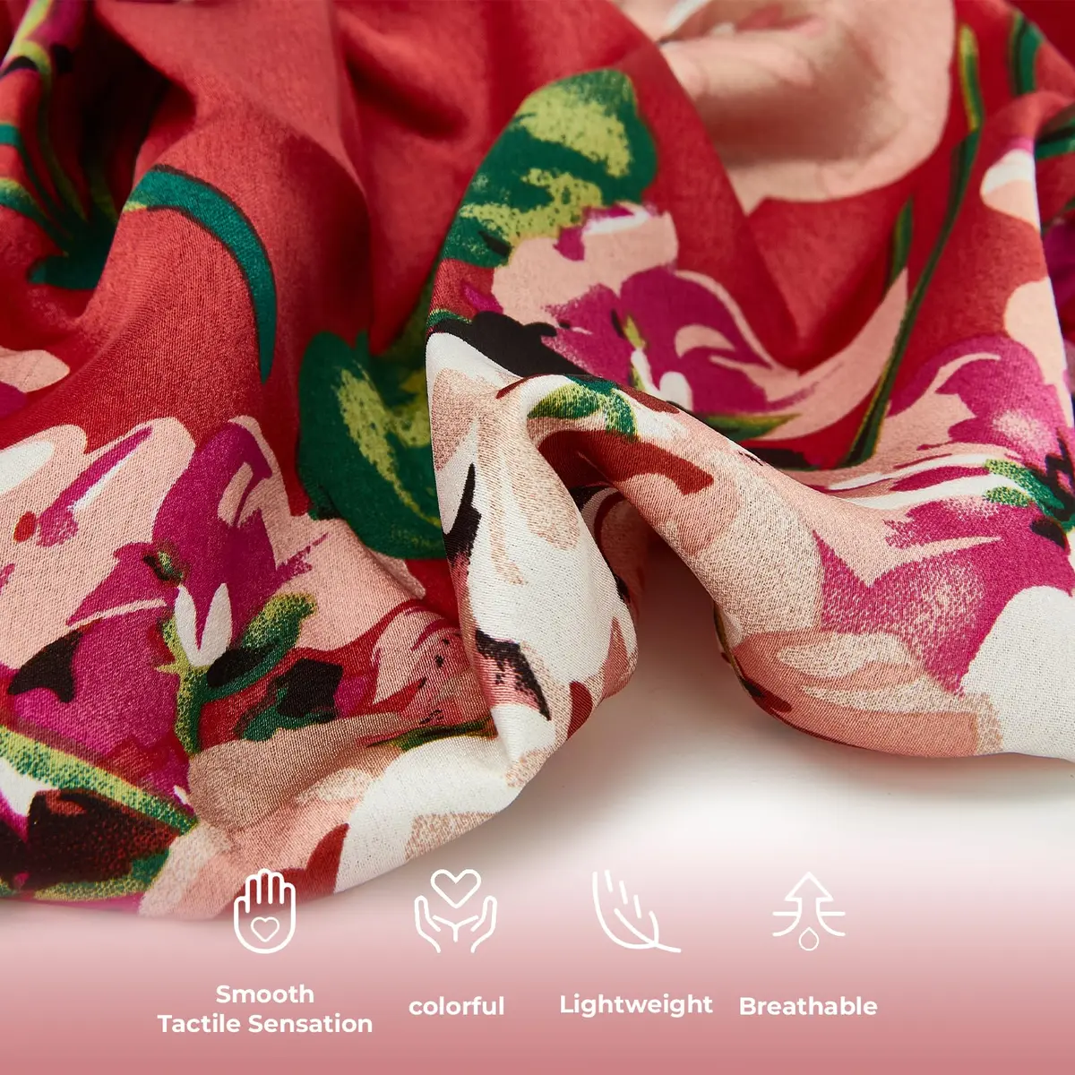 FADACHY Chemo Turban with Head Scarf for Women, Floral Red, One Size (40g) | Comfortable Headwear for Hair Loss - view 4