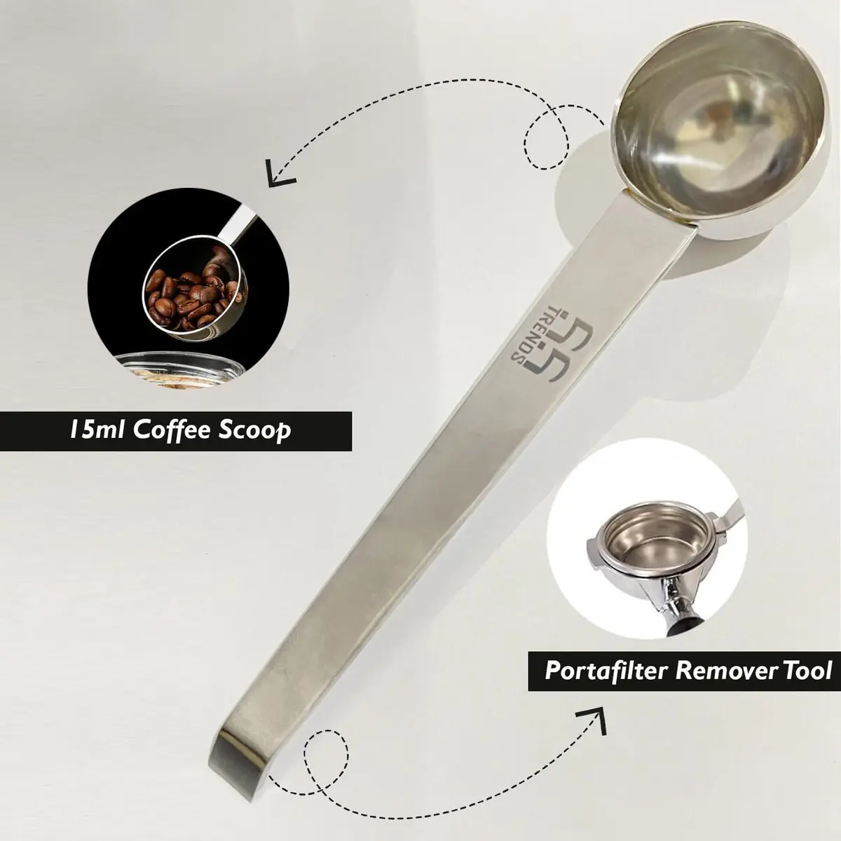 55 TRENDS Coffee Portafilter Basket Removal Tool Stainless Steel | Easy Filter Basket Removal (100 words) - view 2
