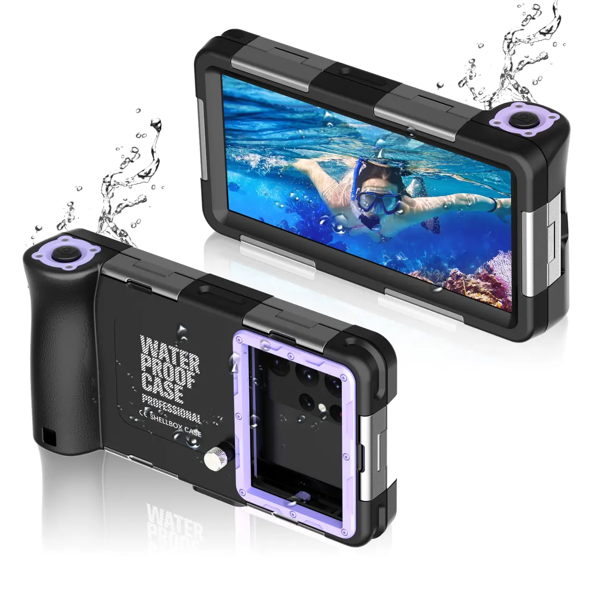 ASKCFENV Universal Diving Phone Case Waterproof IP68 with Lanyard for iPhone Samsung 4.7‑6.9 inch - main product image