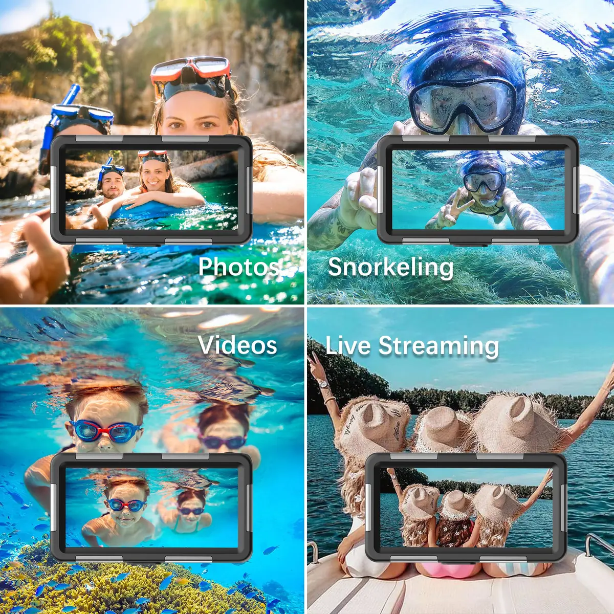 ASKCFENV Universal Diving Phone Case Waterproof IP68 with Lanyard for iPhone Samsung 4.7‑6.9 inch - view 8
