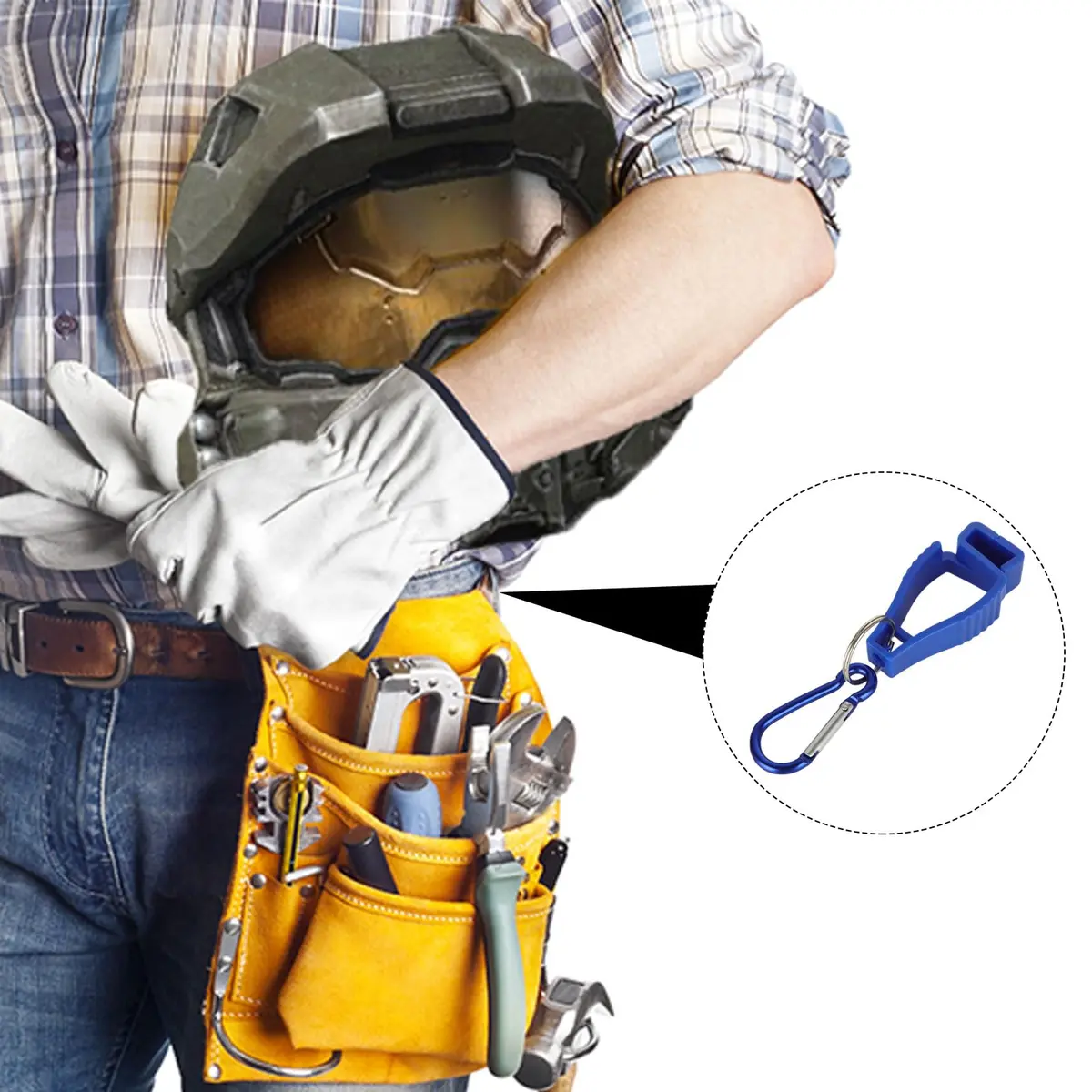 FVIEXE Blue 20PCS Glove Clips for Work | Heavy Duty Plastic & Metal Carabiner - view 7