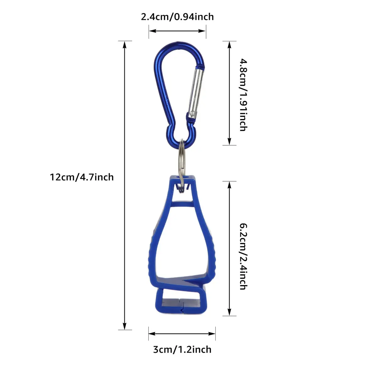 FVIEXE Blue 20PCS Glove Clips for Work | Heavy Duty Plastic & Metal Carabiner - view 2