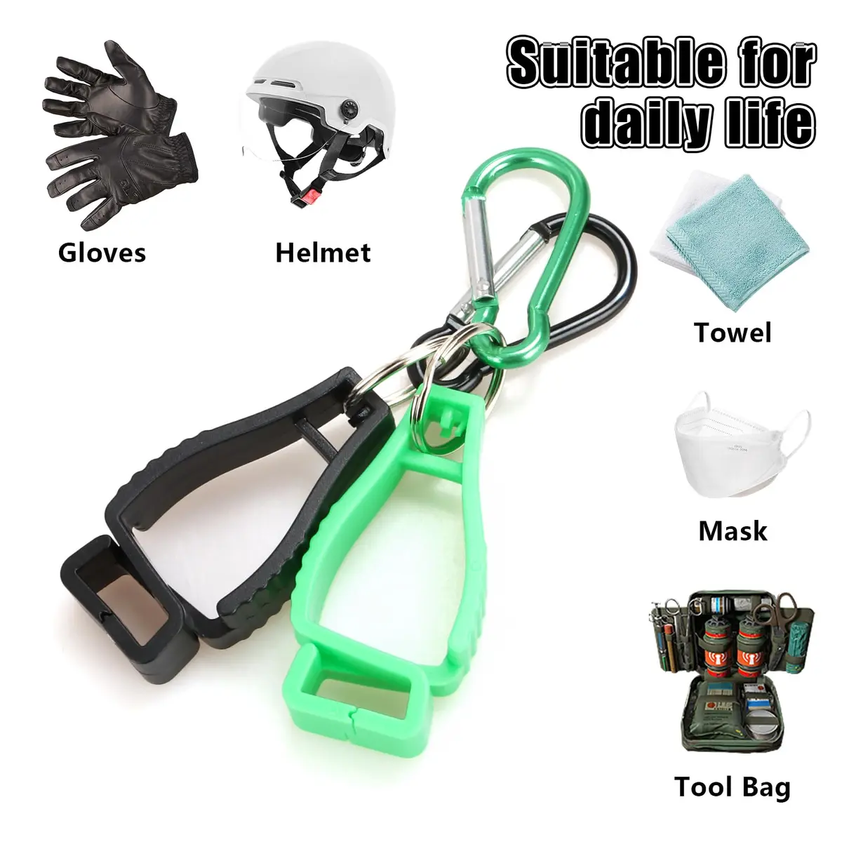 FVIEXE 20PCS Work Glove Clips with Metal Carabiner & Plastic Grip | 4 Colors - view 6