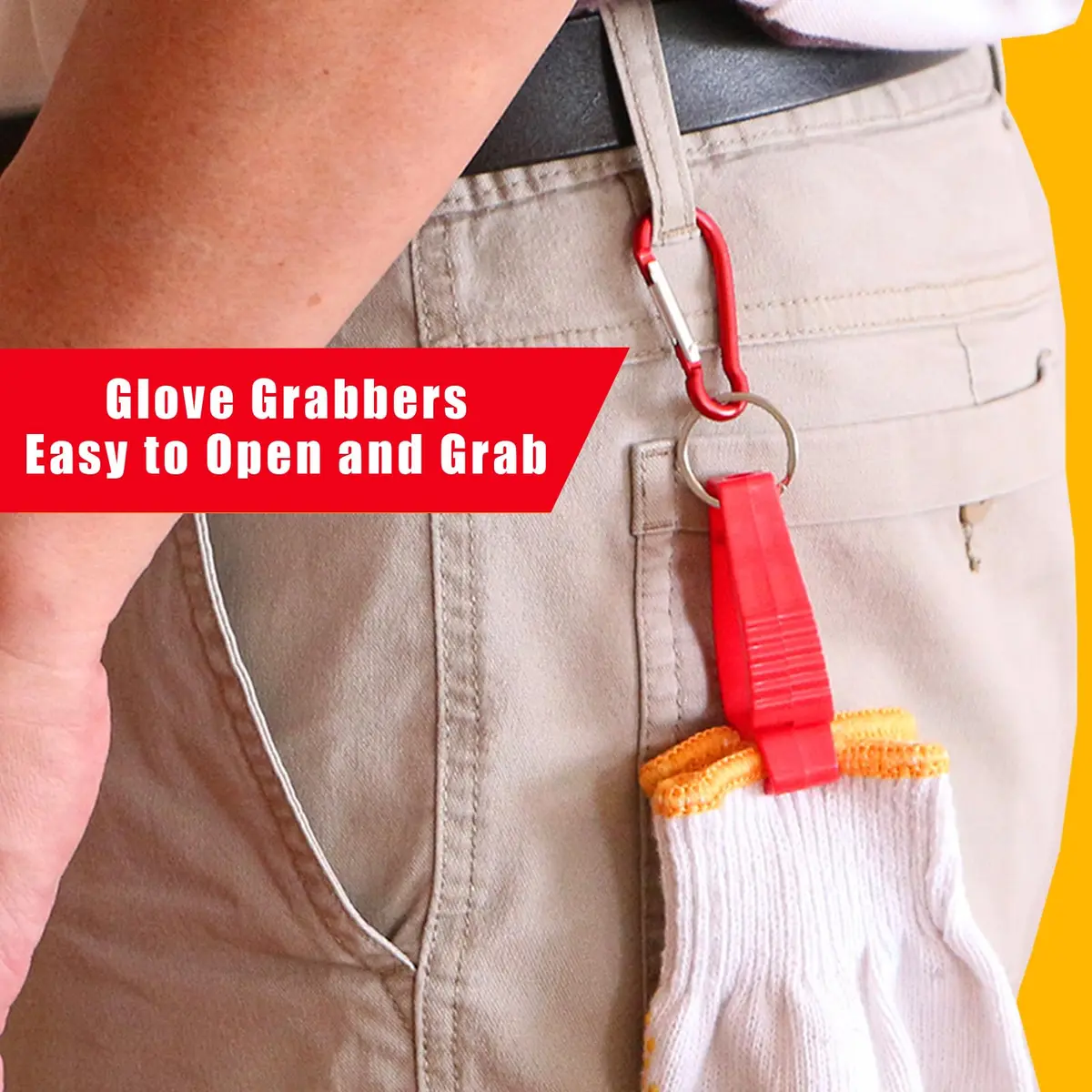 FVIEXE 20PCS Work Glove Clips with Metal Carabiner & Plastic Grip | 4 Colors - view 4