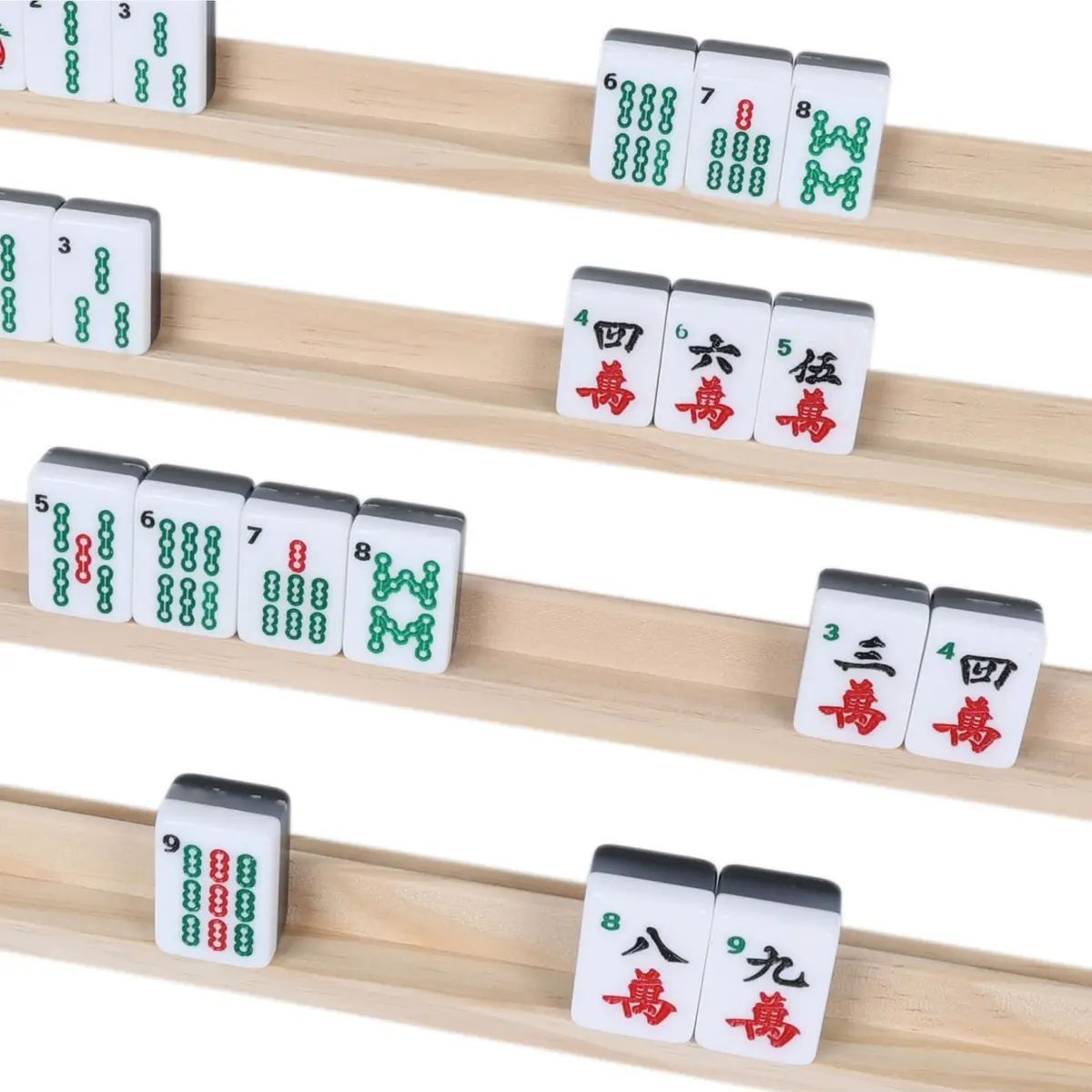 GOTHINK Wooden Mahjong Tiles Racks Set of 4 | Premium Pine, 17x1.2x0.8 inches, Organize & Focus - view 5