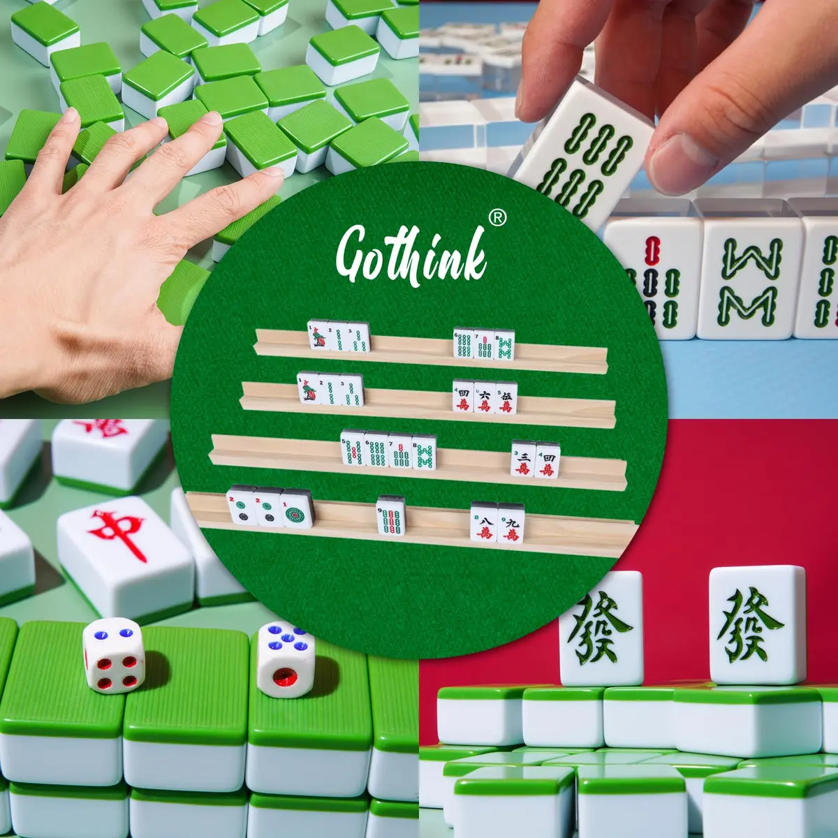 GOTHINK Wooden Mahjong Tiles Racks Set of 4 | Premium Pine, 17x1.2x0.8 inches, Organize & Focus - view 7