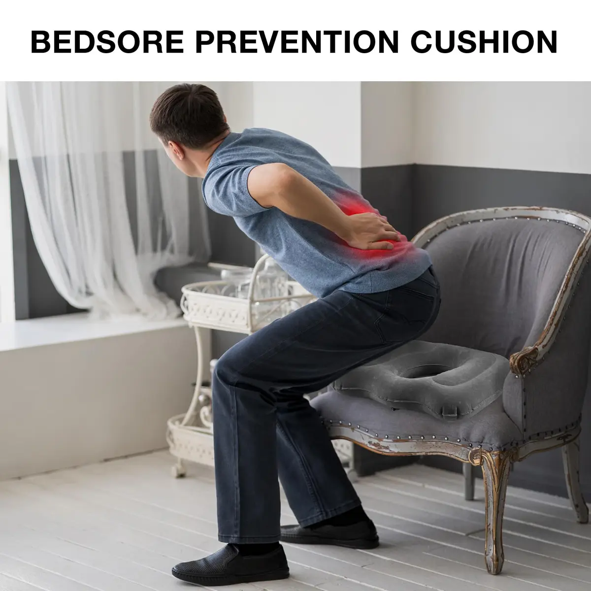 Leinuosen Inflatable Seat Cushion 18.1'' x 15.7'' x 4.7'' | Portable & Adjustable Comfort (70-120 chars) - view 4