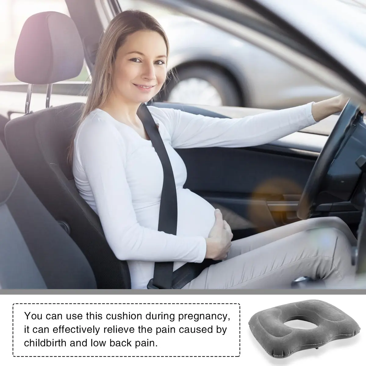 Leinuosen Inflatable Seat Cushion 18.1'' x 15.7'' x 4.7'' | Portable & Adjustable Comfort (70-120 chars) - view 6