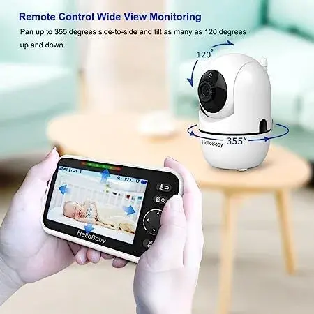 HelloBaby HB6550-2 Upgrade Baby Monitor with 2 Cameras | 5-inch IPS Screen, 1000ft Range, 30-Hour Battery - view 6