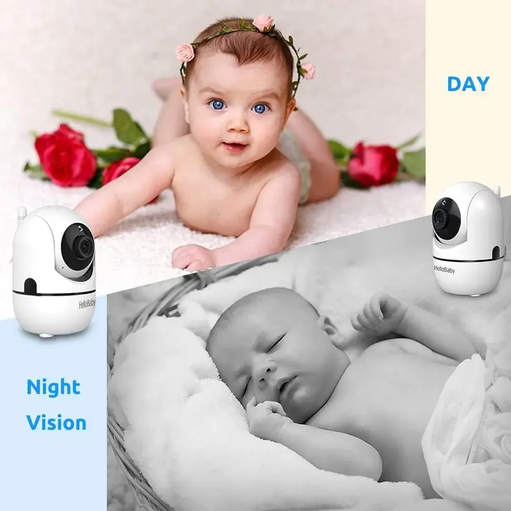 HelloBaby HB6550-2 Upgrade Baby Monitor with 2 Cameras | 5-inch IPS Screen, 1000ft Range, 30-Hour Battery - view 8