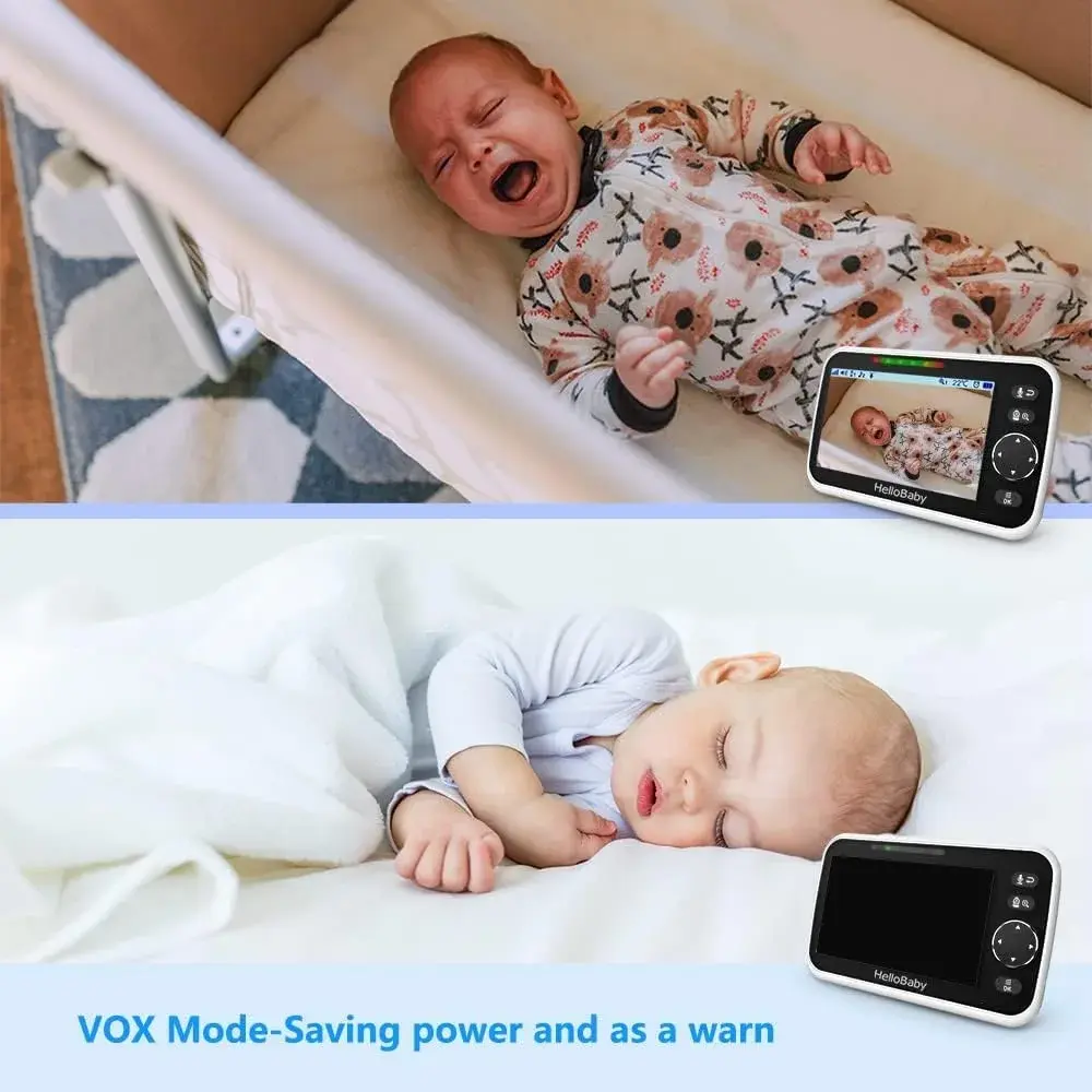 HelloBaby HB6550-2 Upgrade Baby Monitor with 2 Cameras | 5-inch IPS Screen, 1000ft Range, 30-Hour Battery - view 9