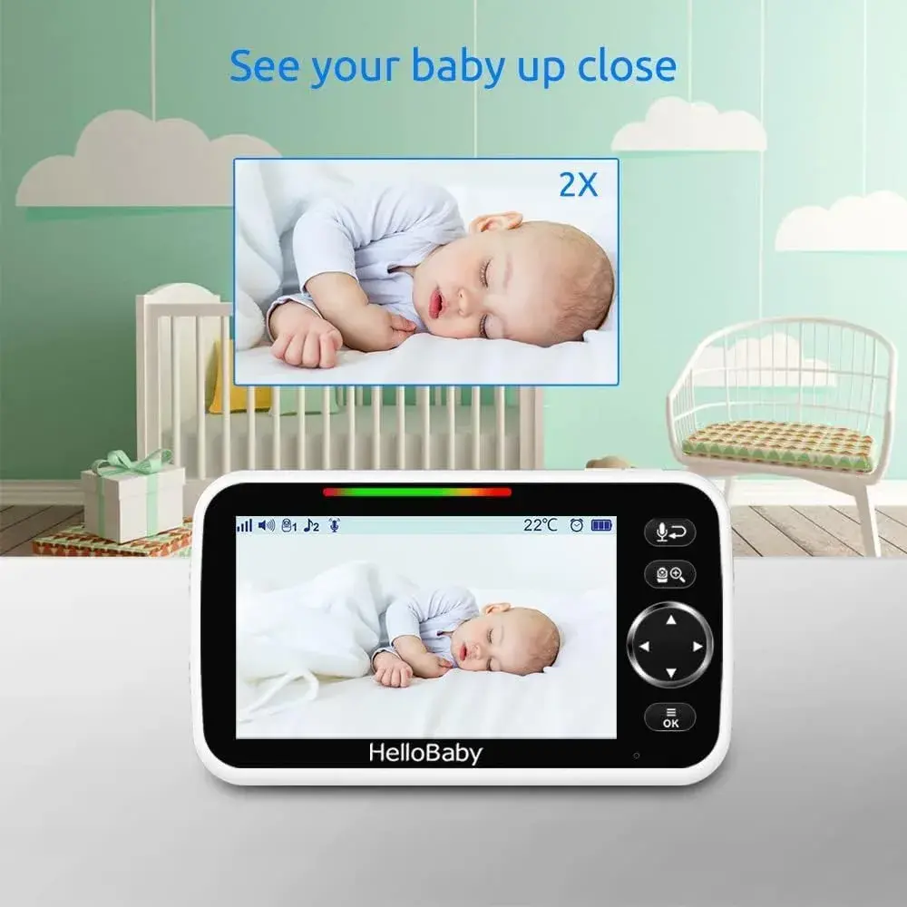 HelloBaby HB6550-2 Upgrade Baby Monitor with 2 Cameras | 5-inch IPS Screen, 1000ft Range, 30-Hour Battery - view 10