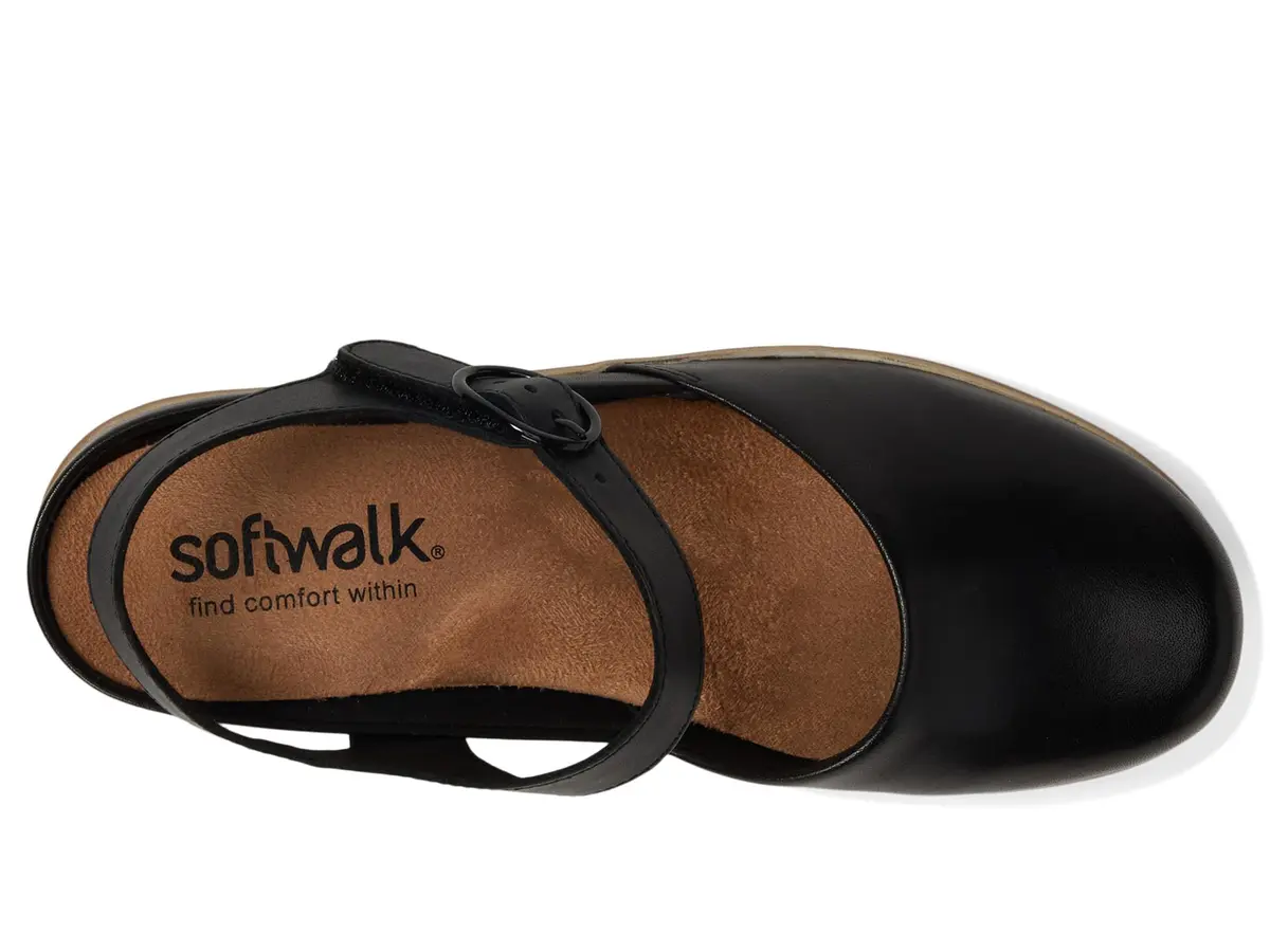 SoftWalk Mabelle Black 9 Wide | Elegant Platform Wedge with Leather Upper - view 2