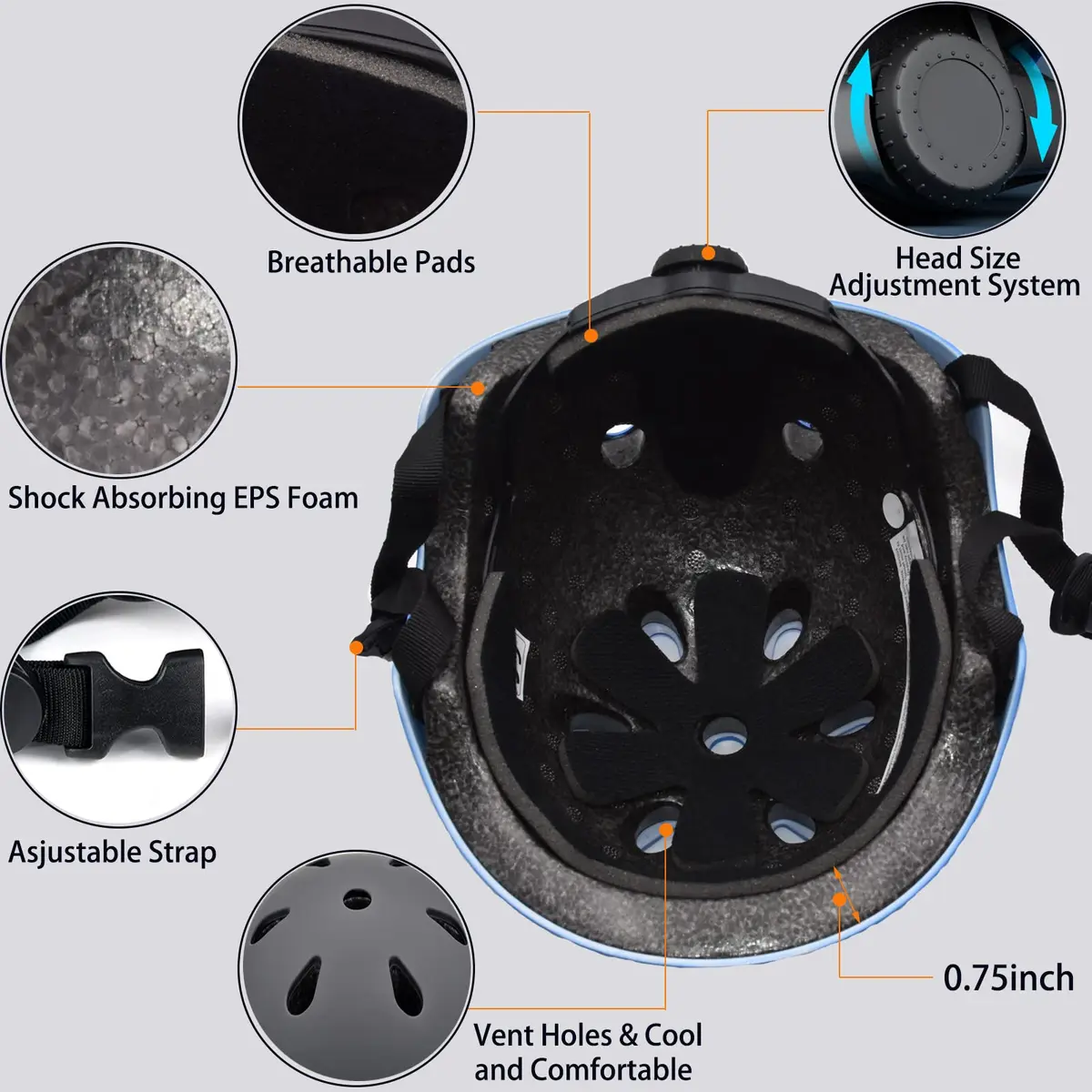 FOOKCIAN Kids Bike Helmet Set Adjustable for Children 3-8 Years | Impact-Resistant & Breathable - view 4