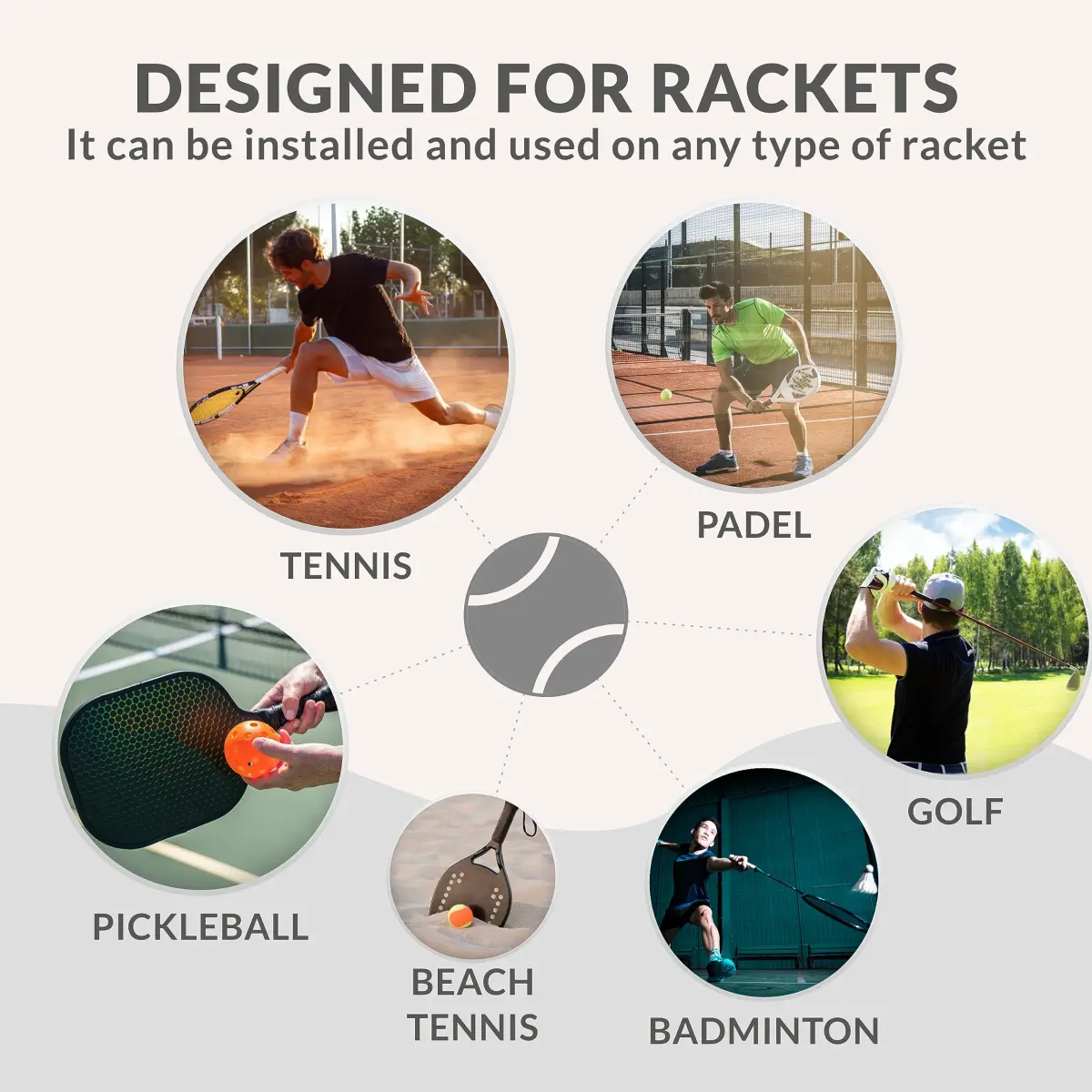 Palbea Padel Racket Grip Tape 6-Pack White | Sweat-Absorbing Non-Slip Overgrip - view 8
