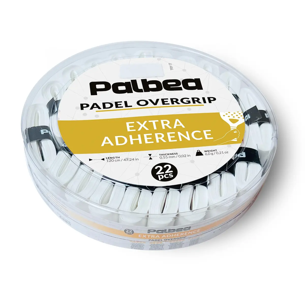 Palbea Padel Racket Grip Tape - 22 Pack White | Sweat-Absorbent & Anti-Slip for Padel & Tennis - view 7