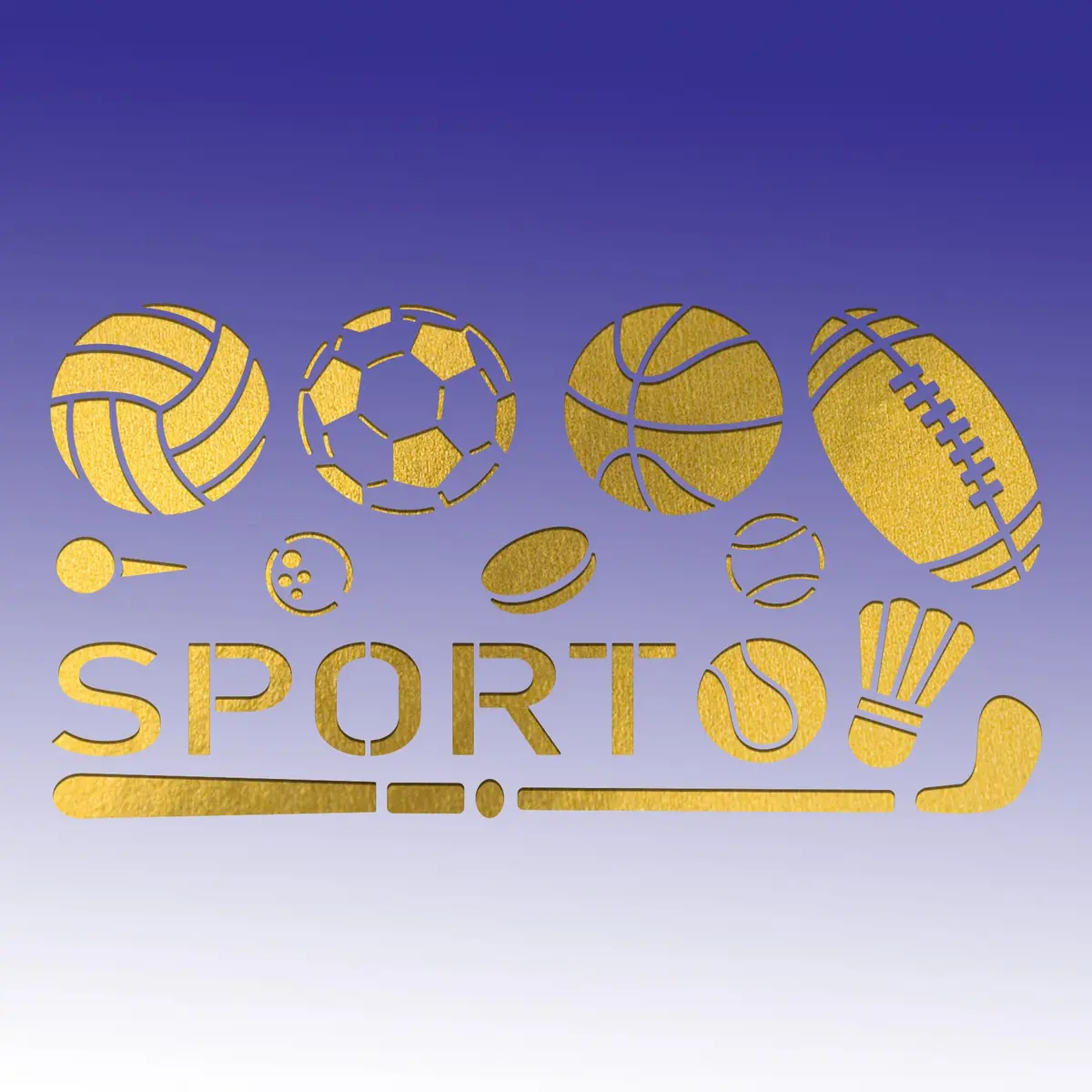 INFUNLY Metal Sport Ball Stencil 4x7 inches (10x18 cm) | Reusable Stainless Steel Sports Stencils for Painting - view 8