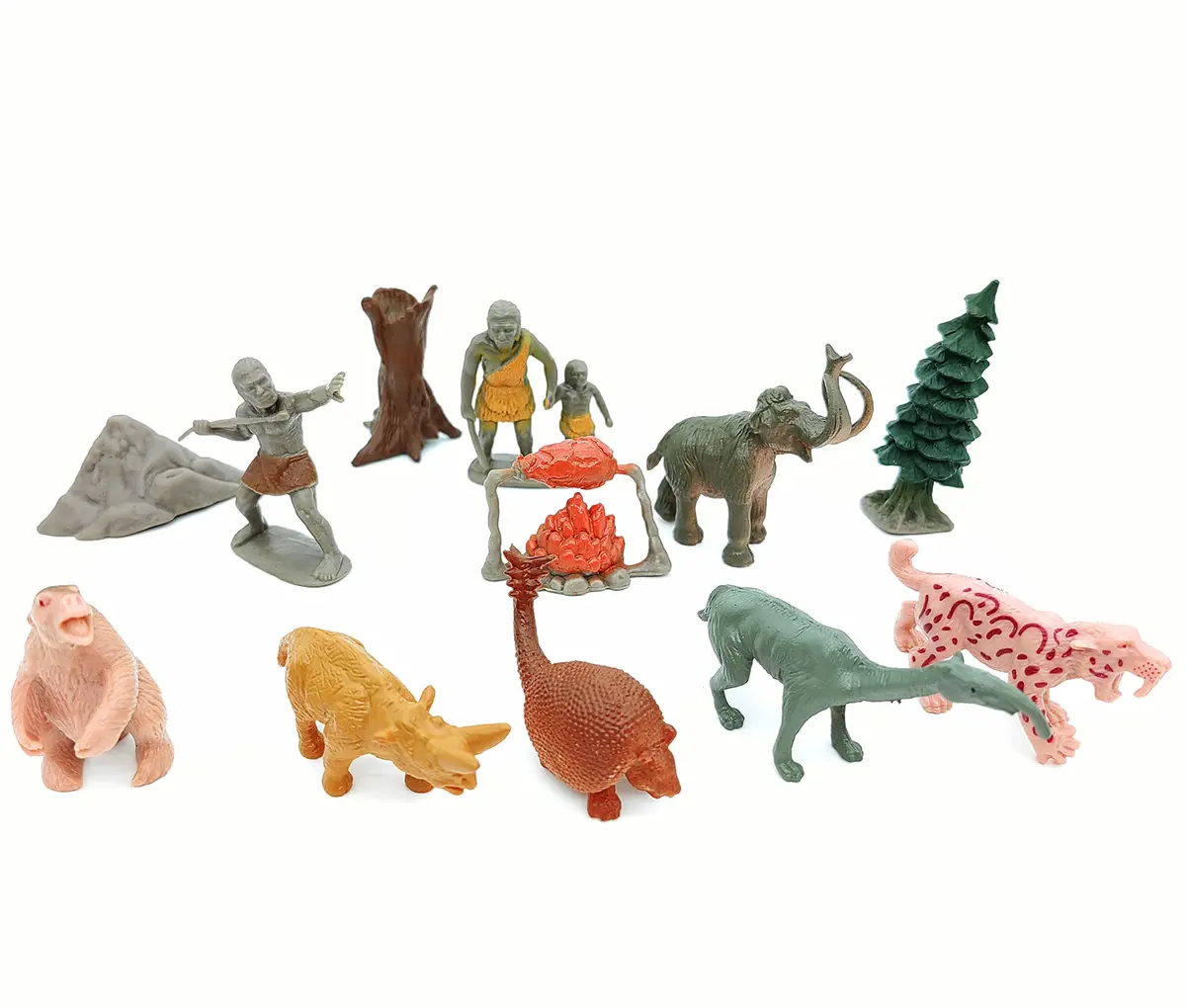 Qiandier Prehistoric Life Scene Toys Mammoth Saber-Toothed Tiger Wolf Figures 12 PCS | Educational Dinosaur Playset for Kids - view 3