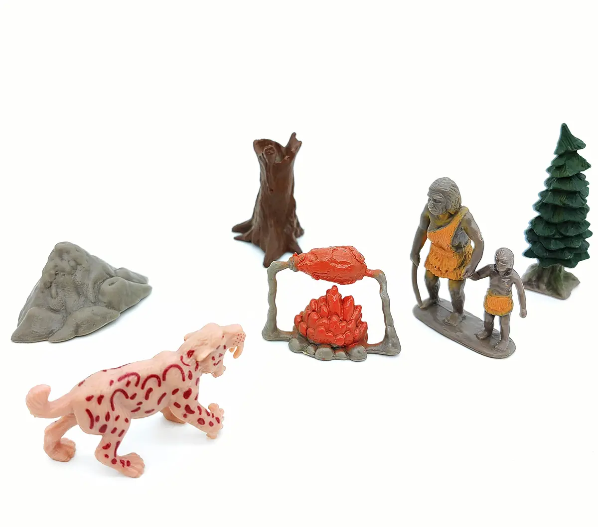 Qiandier Prehistoric Life Scene Toys Mammoth Saber-Toothed Tiger Wolf Figures 12 PCS | Educational Dinosaur Playset for Kids - view 4