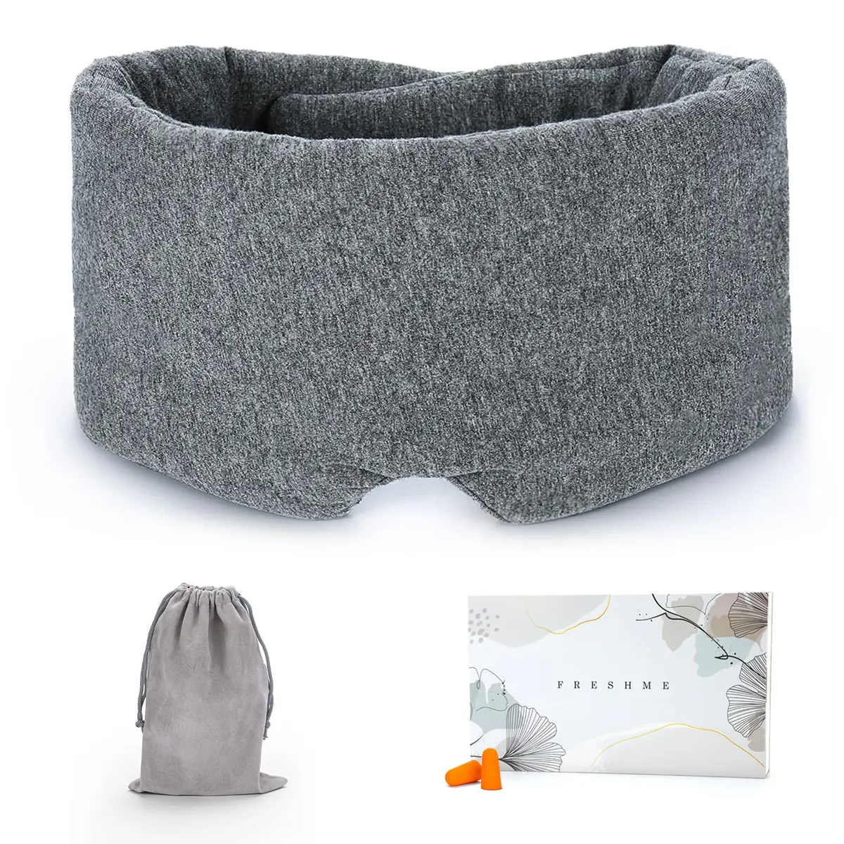 FRESHME Cotton Eye Mask for Sleeping in Gift Box | Soft & Adjustable for Night Travel & Relaxation - main product image