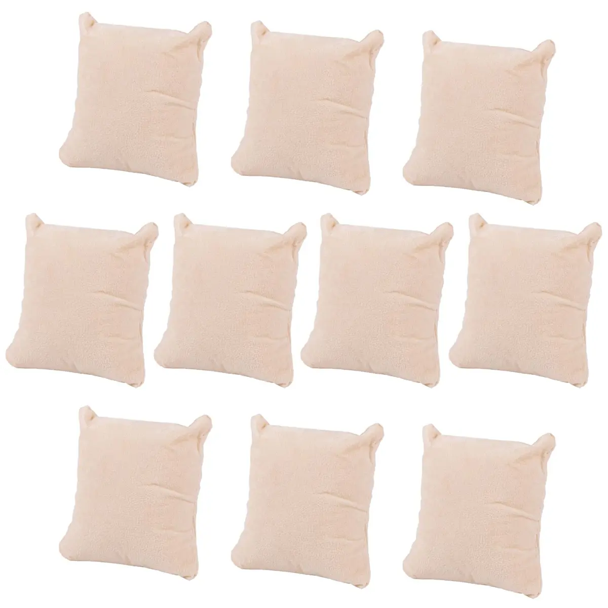 AUEAR Beige Velvet Watch Pillows for Jewelry Display | 10 Pack, 8.1cm x 7cm - main product image