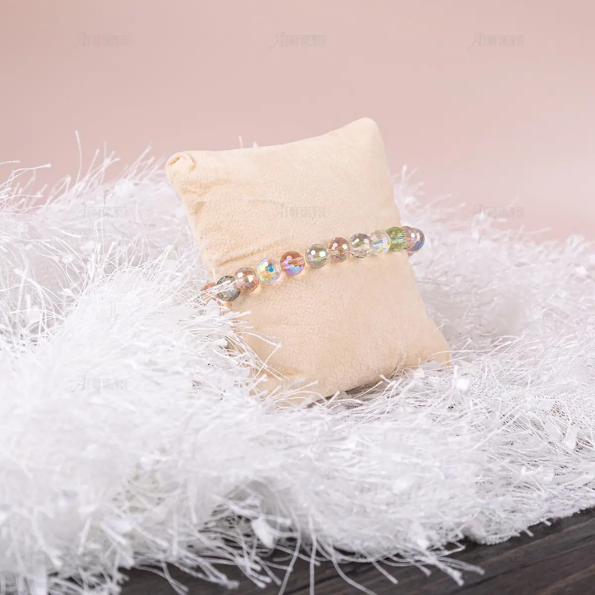 AUEAR Beige Velvet Watch Pillows for Jewelry Display | 10 Pack, 8.1cm x 7cm - view 5