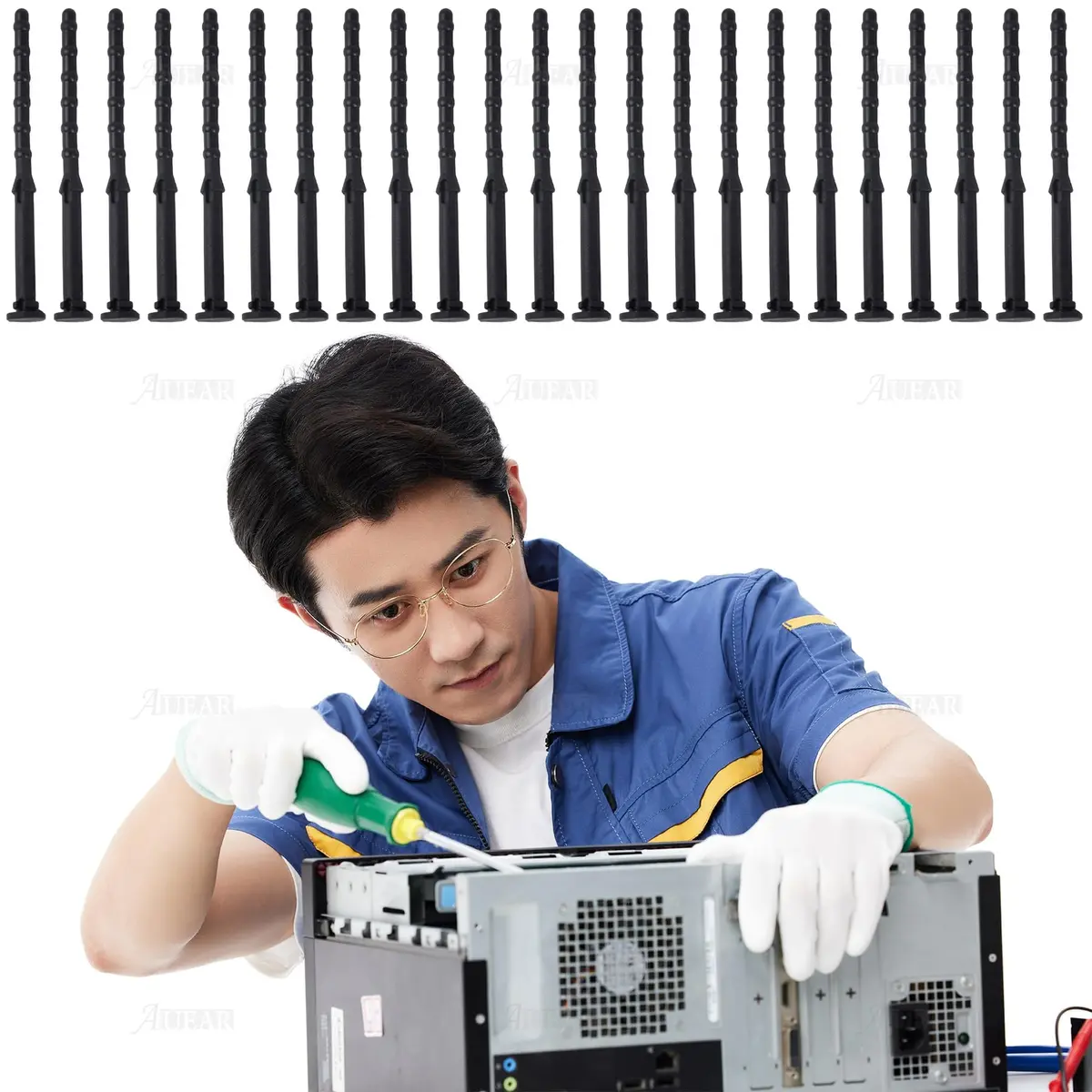 AUEAR 50 Pack Black Silicone Anti-Vibration Fan Mounts 65mm | Reduce PC Case Noise & Vibration - view 3