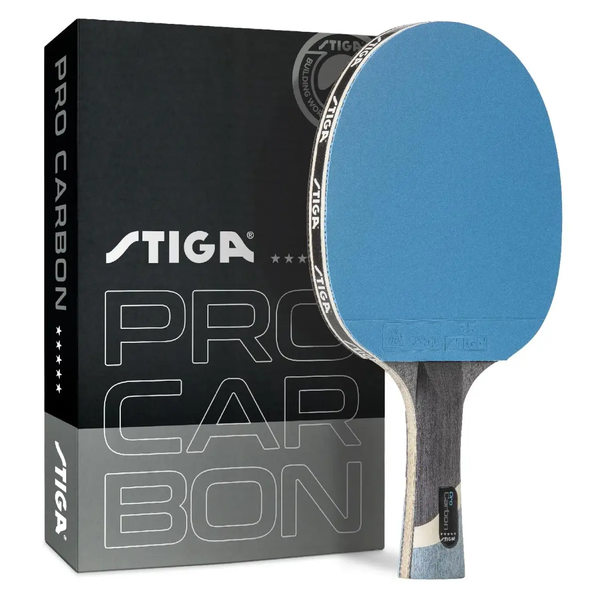 STIGA Pro Carbon Table Tennis Racket with Carbon Technology | Speed 99, Spin 100, Control 79 - main product image