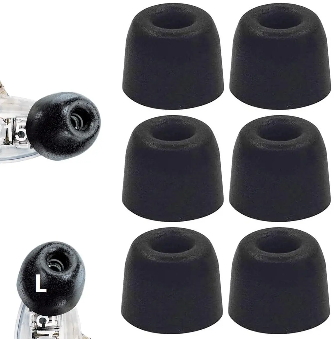 BLLQ Replacement Memory Foam Tips Foam Sleeves for Earbuds Large Size | Noise Cancelling Comfort - main product image