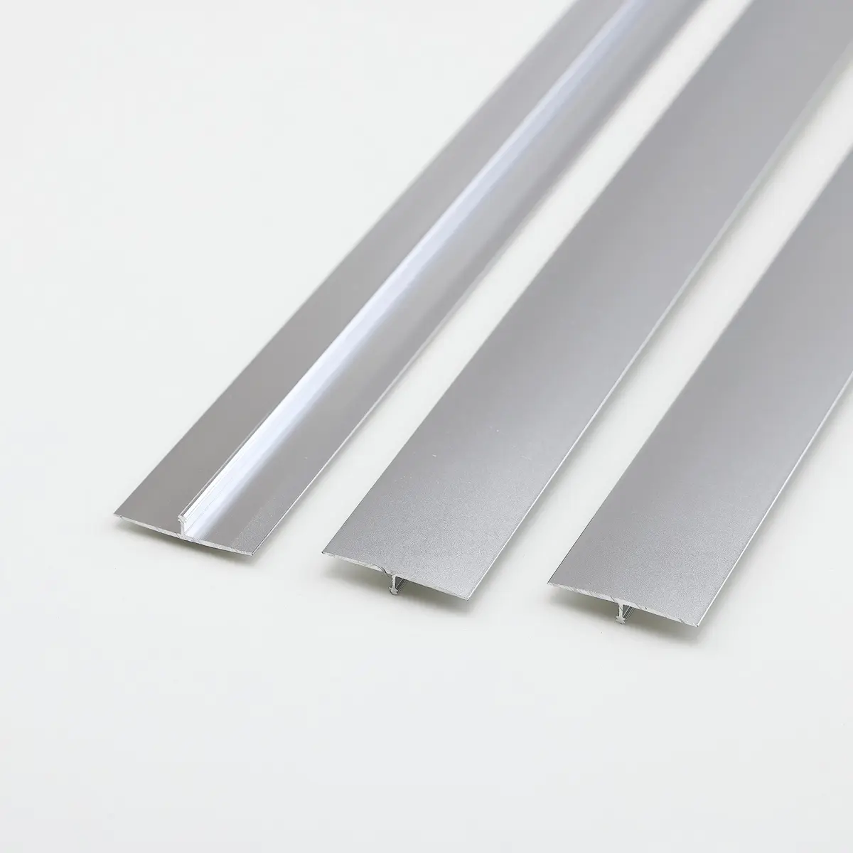 Gaahing Aluminum T Molding Floor Transition Strip 2.9ft (0.9m) x 1.6in (4cm) Matte Silver | 3-Pack for Laminate, Vinyl, Hardwood Floors - main product image