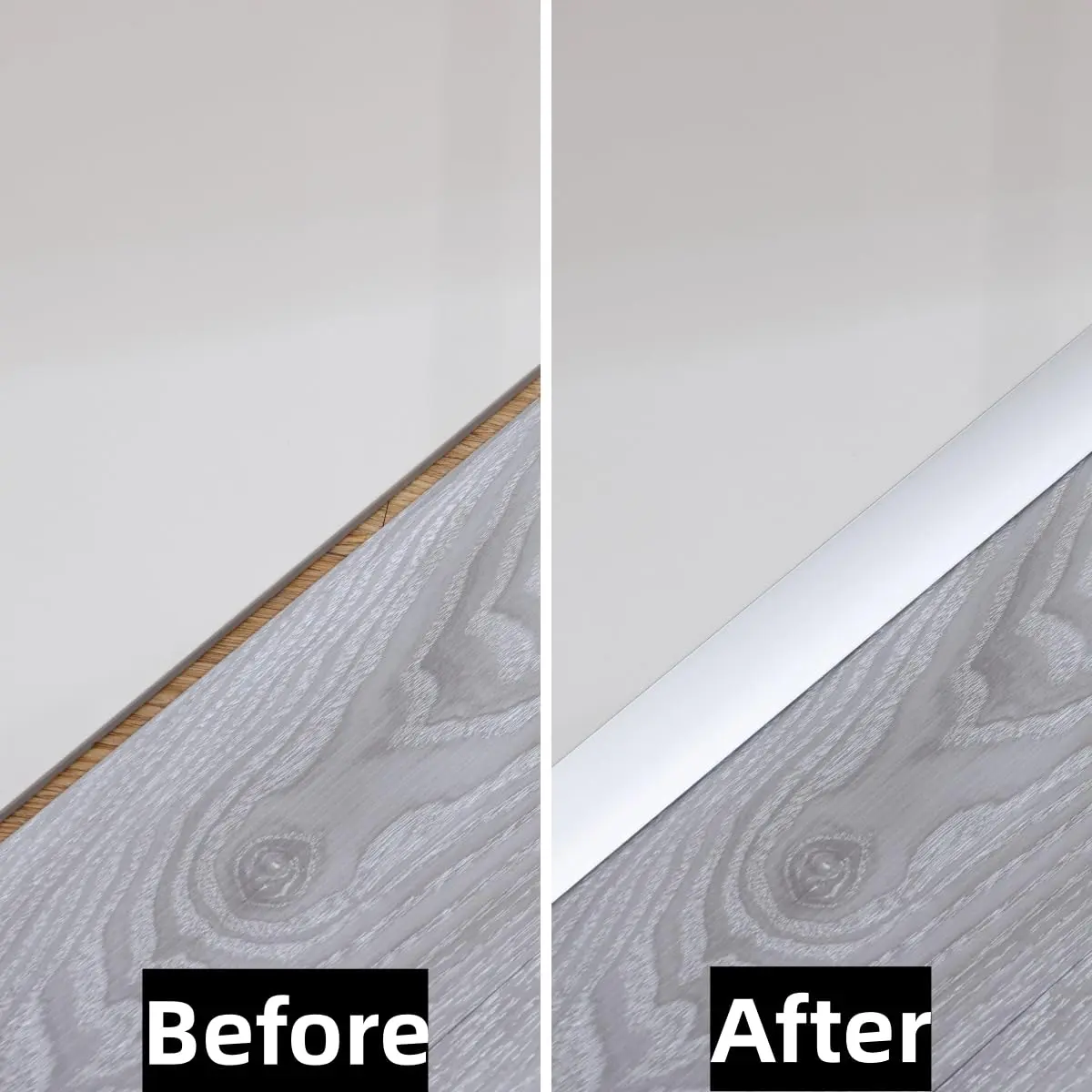 Gaahing Aluminum T Molding Floor Transition Strip 2.9ft (0.9m) x 1.6in (4cm) Matte Silver | 3-Pack for Laminate, Vinyl, Hardwood Floors - view 5