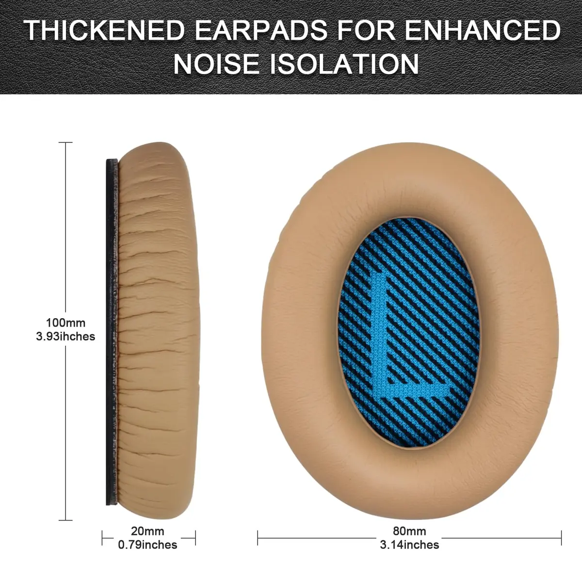 Niukeke Replacement Ear Pads for Bose QC15/25 | Soft Leather & Memory Foam, Easy Install, Noise Sealing (3.93*3.14*0.79 inches) - view 3